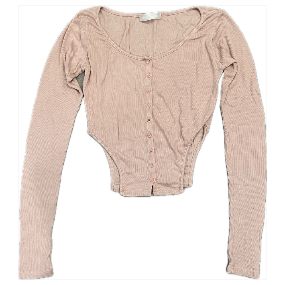Threetimes Women’s Pink Buttoned Long Sleeve Top